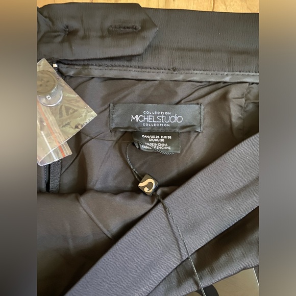 MichelStudio plus size,silky dress, ruffle trim, cross over detail on the front. - Picture 5 of 5